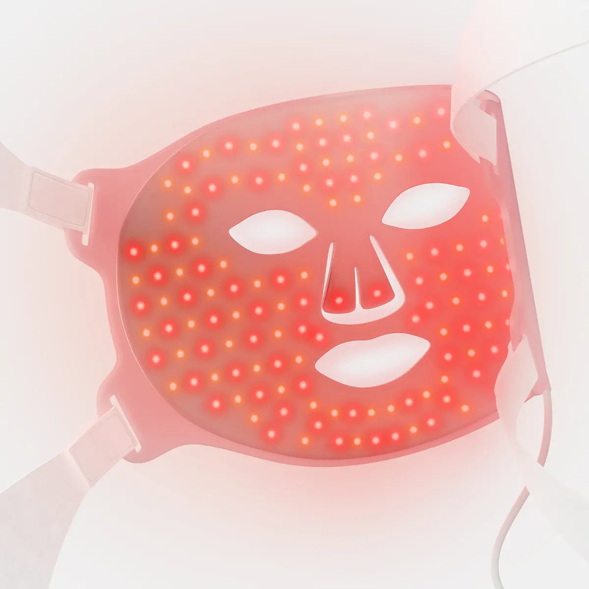 Reverse side of the Solawave mask showing its red and amber LEDs